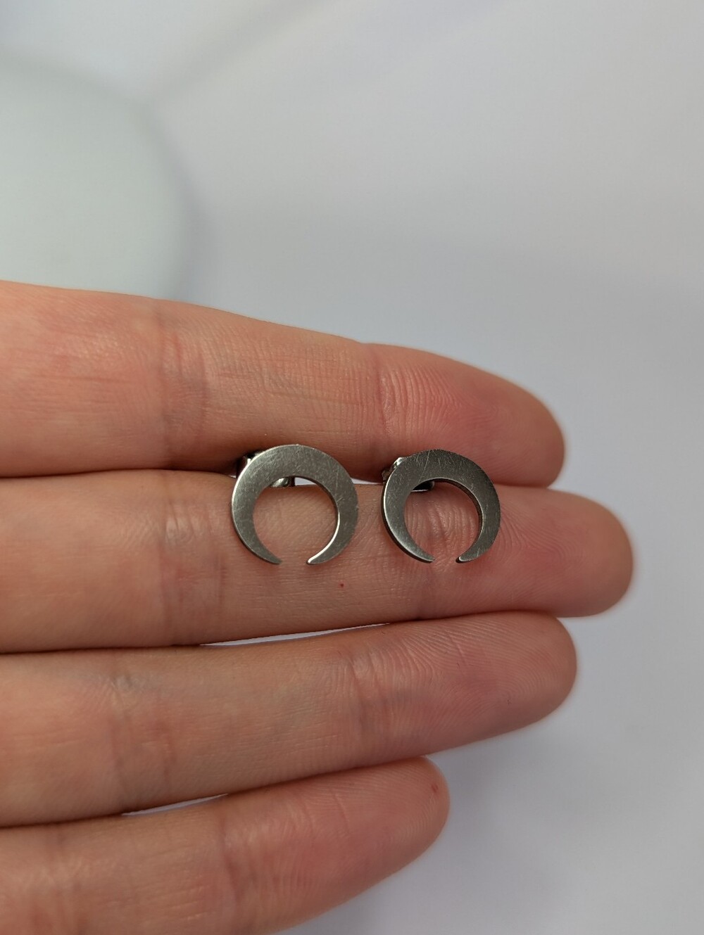 Crescent Moon Stud Earrings